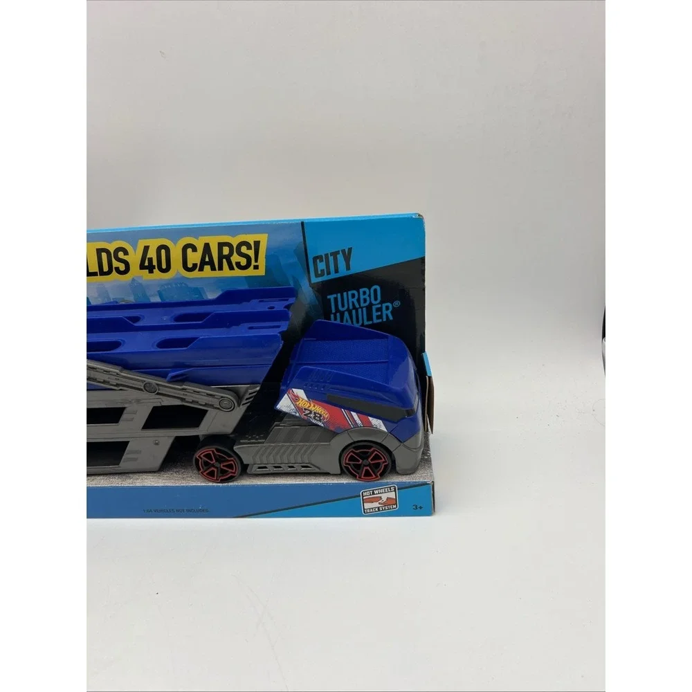 Hot Wheels City Turbo Hauler Truck Pull Up To Expand Holds Up To 40 Cars Ages 3+